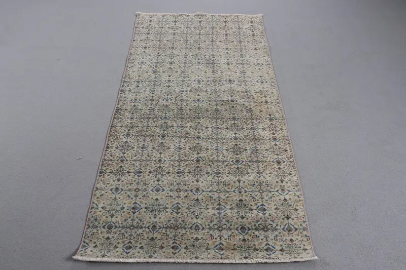 Alfombra Verde con Estampado Abstracto 9x1,8m, Decoración Moderna