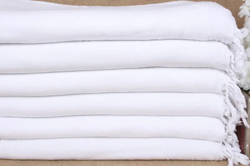 Toalla de playa personalizada personalizada blanca sólida 32x71 pulgadas