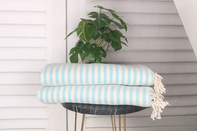 Hand Size Towels, Small Bath Towels, Personalized Dish Towel, Monogrammed Turkish Towel, 40x24 Cotton Striped Towel, Personalized Kitchen Towel - 3