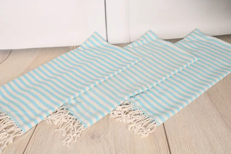 Hand Size Towels, Small Bath Towels, Personalized Dish Towel, Monogrammed Turkish Towel, 40x24 Cotton Striped Towel, Personalized Kitchen Towel - 6