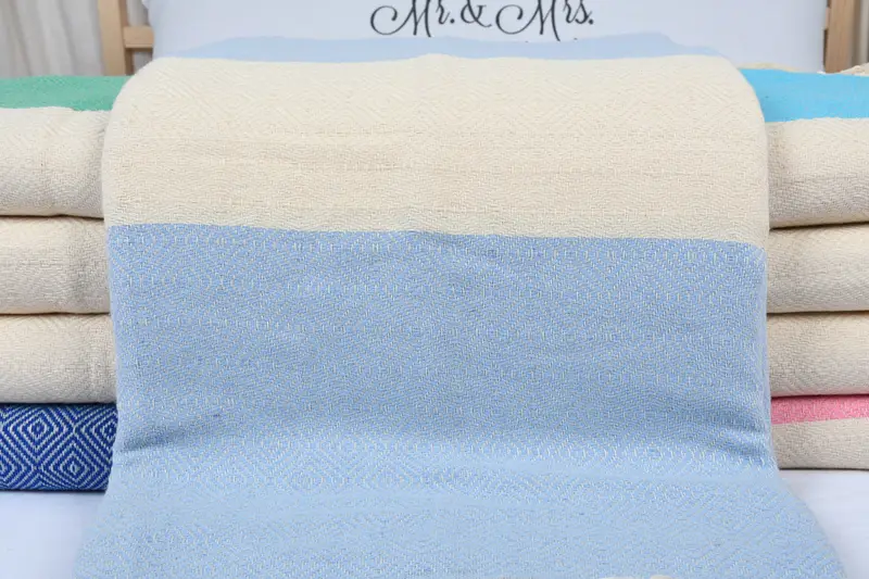 Bridesmaid Gifts, Throw Blanket, Housewarming Gift, Personalized Wedding Gift For Couple, Turkish Blanket Queen, 96x80 Cotton Diamond Towel - 2