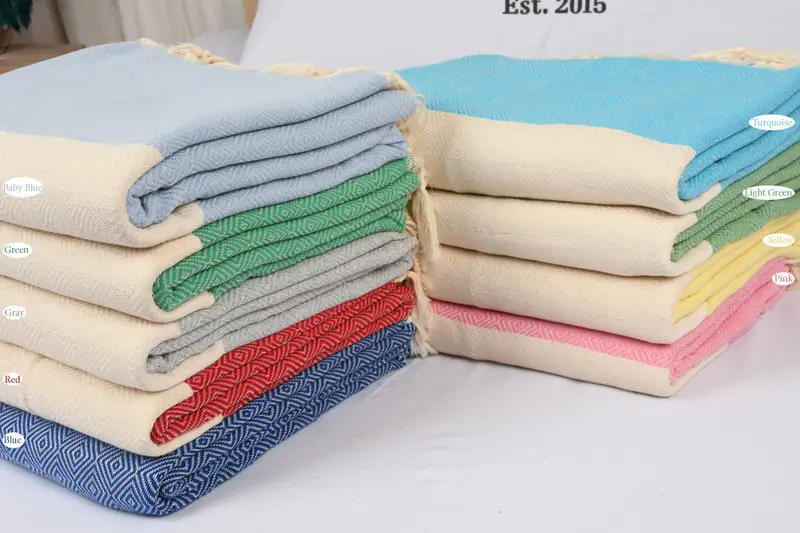 Bridesmaid Gifts, Throw Blanket, Housewarming Gift, Personalized Wedding Gift For Couple, Turkish Blanket Queen, 96x80 Cotton Diamond Towel - 1