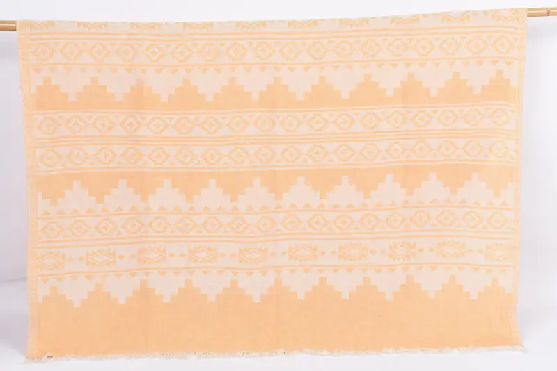 Personalized Yellow Aztec Bath Towel, Organic Cotton, 70x36 Inches