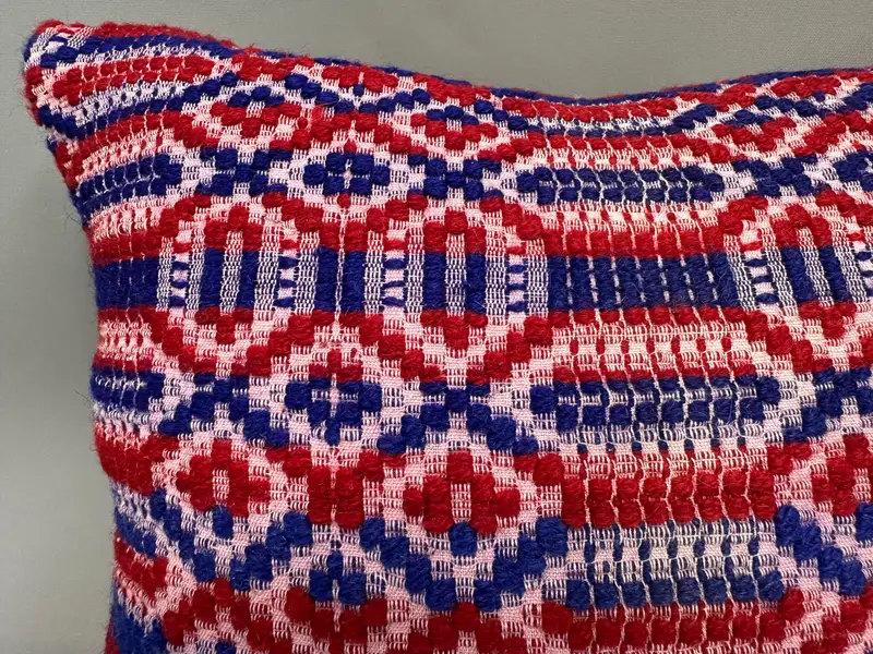 Interior Designer Pillow, Vintage Kilim Throw Pillow, Seat Pillow Sham, Art Deco Cushion Case, Turkish Kilim Pillow, 18x18 Blue Cushion, Pillow Sham - 5