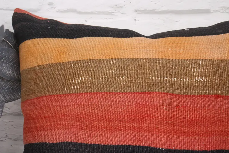 Cushion Case, Ethnical Kilim Rug Pillow, Kilim Pillow, 20x20 Red Pillow Cover, Accent Pillow Cover, Outdoor Bolster Cushion Case, Throw Kilim Pillow - 2