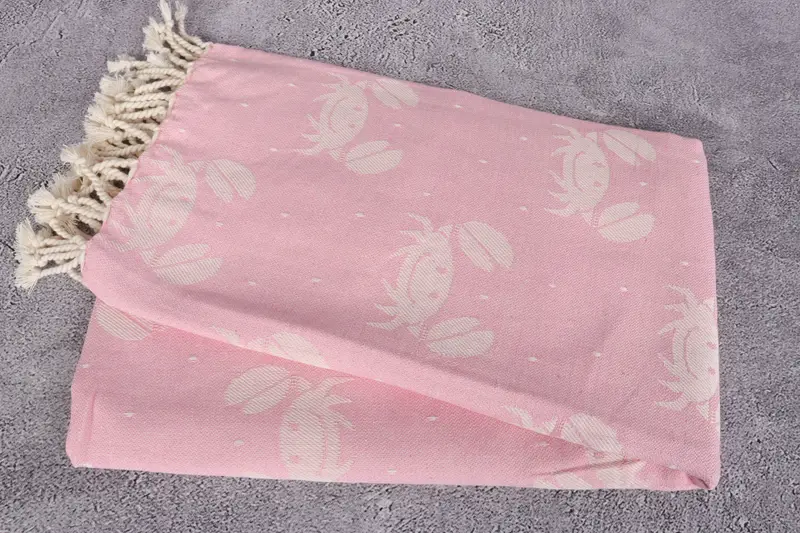 Organic Beach Towel, Lightweight towel, Bachelorette Party Favors Beach, Turkish hand towel, Organic towel, 68x40 Cotton Crab Design Towel - 6