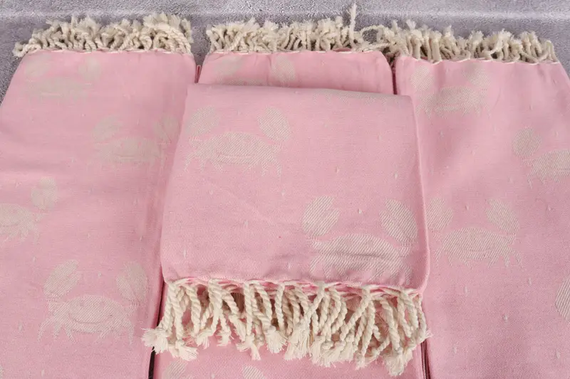 Organic Beach Towel, Lightweight towel, Bachelorette Party Favors Beach, Turkish hand towel, Organic towel, 68x40 Cotton Crab Design Towel - 4