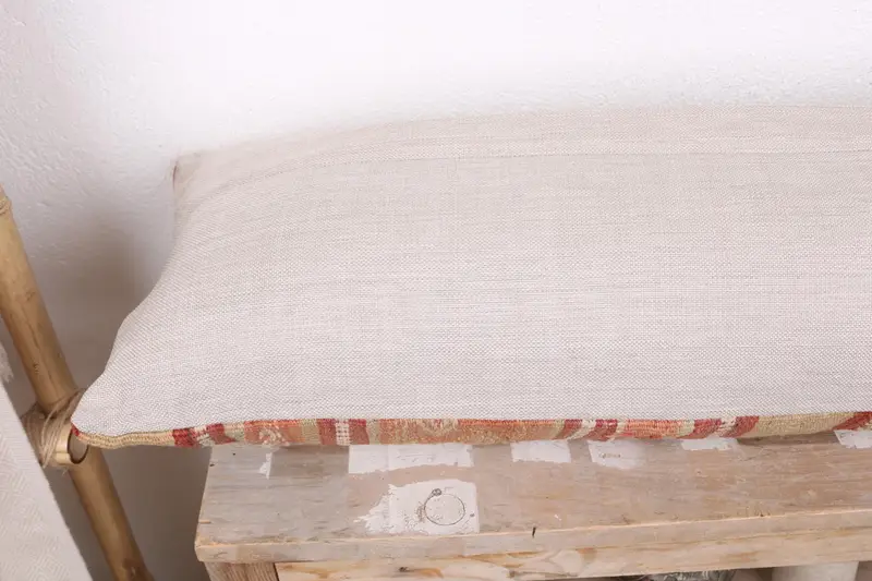 Cushion Cover, 12x43 Orange Cushion Cover, Handmade Rug Seat Cushion Cover, Pillow for Couch, Kilim Pillow, Boho Pillow, Nautical Throw Cushion Case - 7