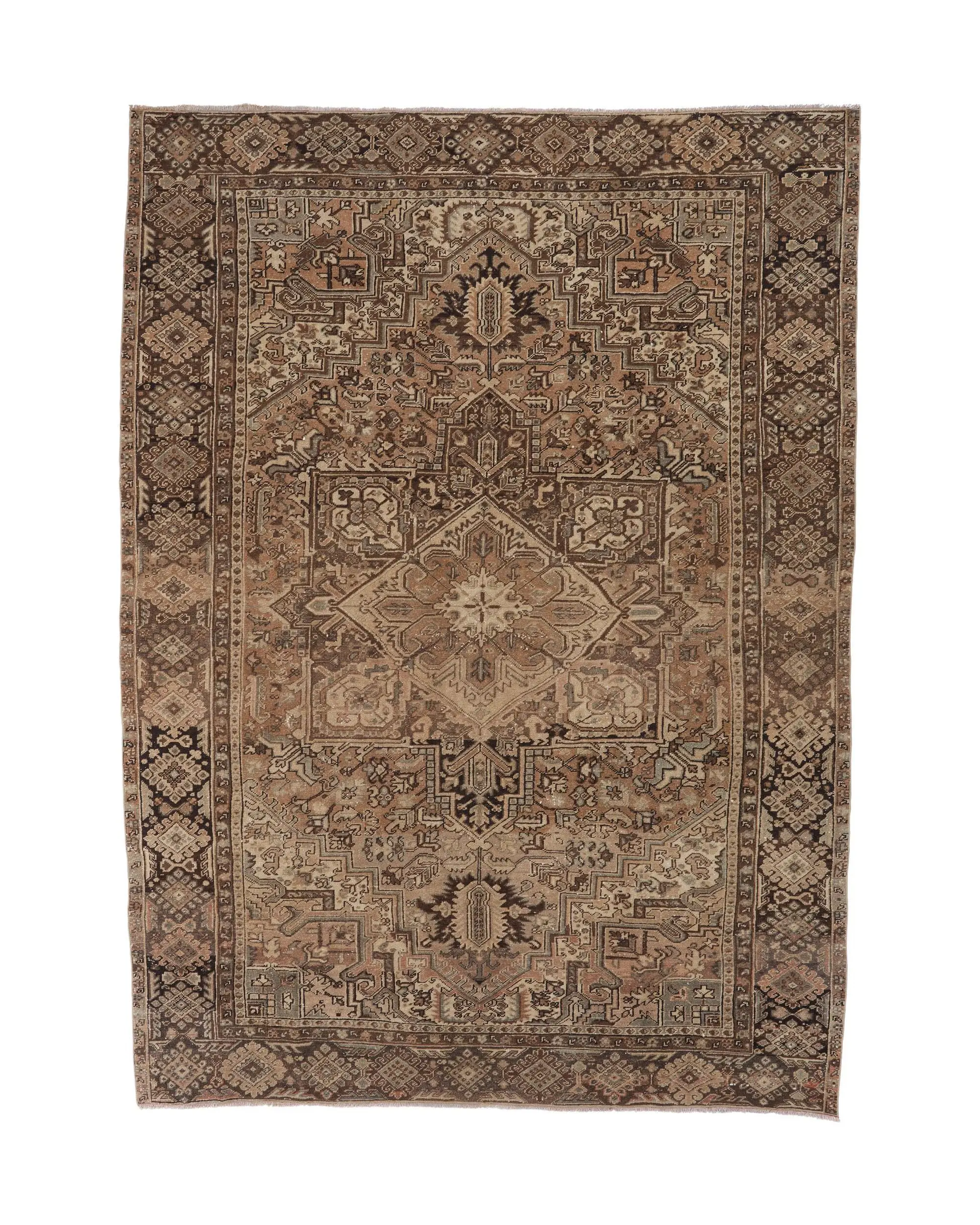 Vintage Rug, Oversize 7.7x10.6 ft Rug, Brown Southwestern Rug - 1