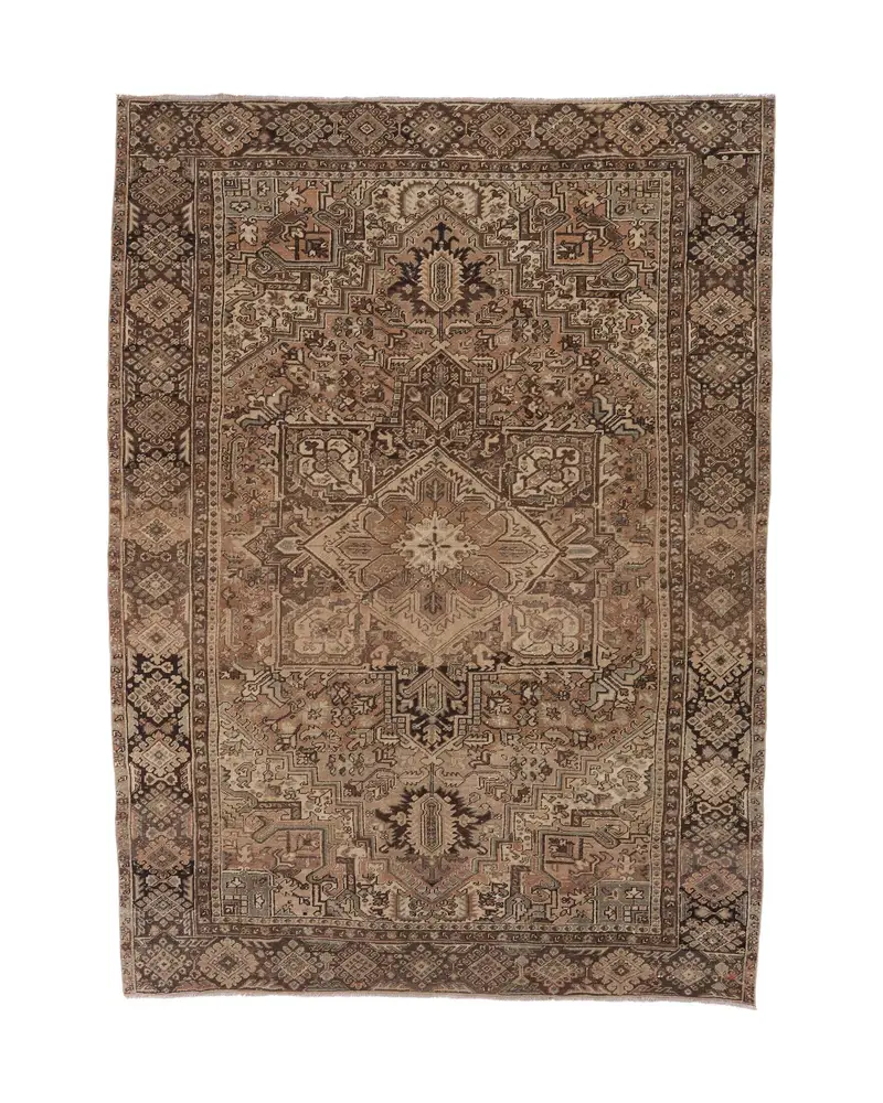 Kahverengi, Gri Güneybatı Halısı, 7,7x10,6 ft Şık Dekor