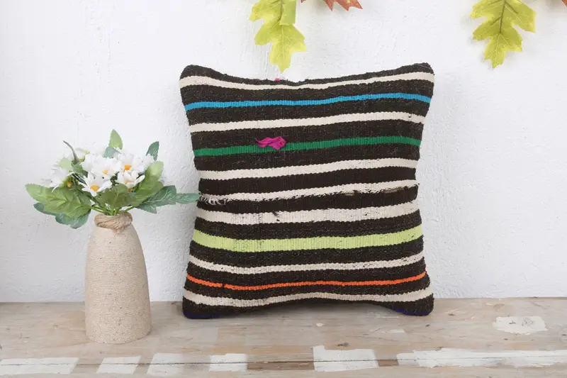 Pillow Sham, Interior Designer Pillow, Patio Pillow Case, Sustainable Cushion Case, Gift Pillow, 12x12 Brown Cushion Case, Boho Pillow Sham Cover - 2