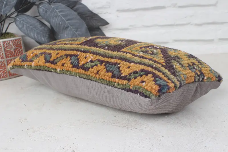 Home Decor Pillow, Pillow Cover, Bench Cushion, Kilim Pillow Cover, Turkish Kilim Pillow, 8x16 Blue Pillow Sham, Nautical Throw Cushion Cover - 6
