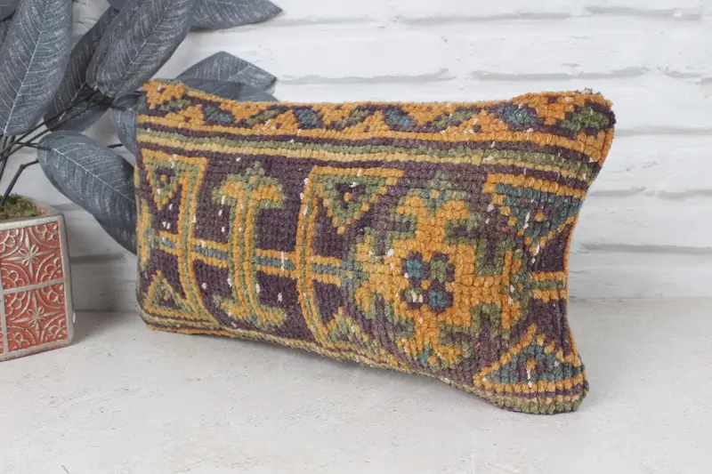 Home Decor Pillow, Pillow Cover, Bench Cushion, Kilim Pillow Cover, Turkish Kilim Pillow, 8x16 Blue Pillow Sham, Nautical Throw Cushion Cover - 3