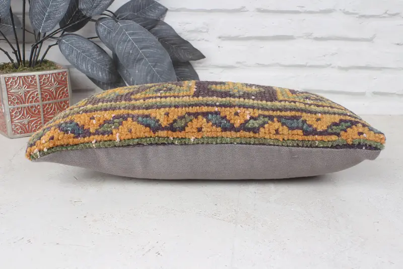 Home Decor Pillow, Pillow Cover, Bench Cushion, Kilim Pillow Cover, Turkish Kilim Pillow, 8x16 Blue Pillow Sham, Nautical Throw Cushion Cover - 5