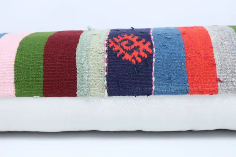 Cushion, 12x48 Red Cushion, Boho Pillow Sham Cover, Kilim Pillow, Yoga Pillow Case, Traditional Pillow Sham, Vintage Kilim Pillow, Vintage Cushion - 5