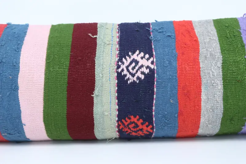 Cushion, 12x48 Red Cushion, Boho Pillow Sham Cover, Kilim Pillow, Yoga Pillow Case, Traditional Pillow Sham, Vintage Kilim Pillow, Vintage Cushion - 2