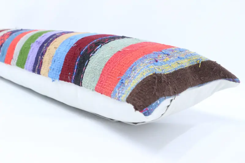 Cushion, 12x48 Red Cushion, Boho Pillow Sham Cover, Kilim Pillow, Yoga Pillow Case, Traditional Pillow Sham, Vintage Kilim Pillow, Vintage Cushion - 6