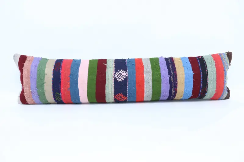 Cushion, 12x48 Red Cushion, Boho Pillow Sham Cover, Kilim Pillow, Yoga Pillow Case, Traditional Pillow Sham, Vintage Kilim Pillow, Vintage Cushion - 1