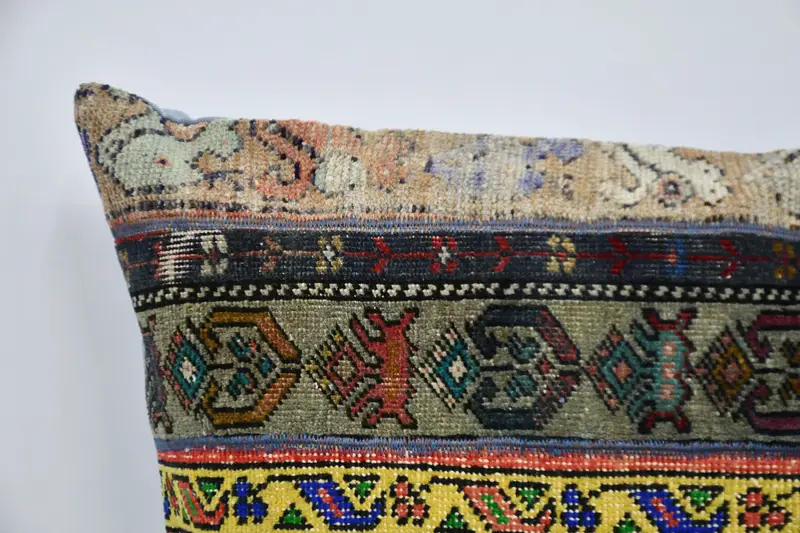Traditional Pillow Case, 32x32 Yellow Pillow Cover, Indoor Pillow Sham, Pillow, Gift Pillow, Vintage Pillow, Handwoven Pillow Sham, Pillow for Couch - 2