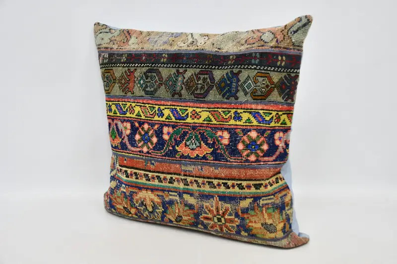 Traditional Pillow Case, 32x32 Yellow Pillow Cover, Indoor Pillow Sham, Pillow, Gift Pillow, Vintage Pillow, Handwoven Pillow Sham, Pillow for Couch - 4