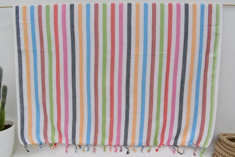 70x40 Cotton Striped Towel, Monogrammed Beach Towel, Mother Of The Groom Gift, Soft towel, Spooky Bachelorette Party Favors, Organic towel - 7