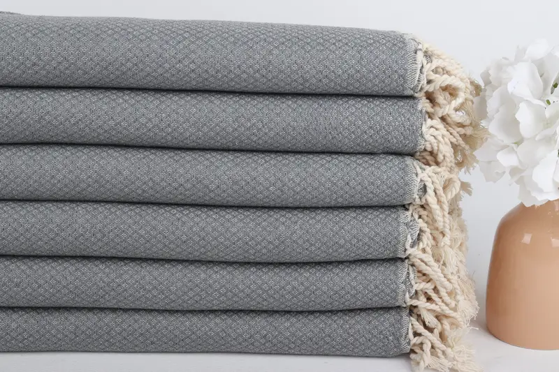 64x38 Cotton Geometric Towel, Wedding Gift For Bride, Monogram Turkish Towel, Hammam towel, Bachelorette Party Gifts For Bride, Embroidered Towel - 3