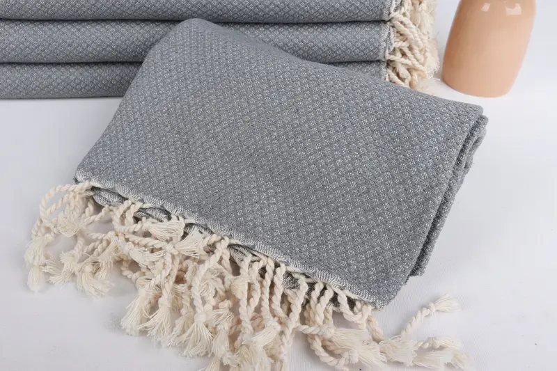 64x38 Cotton Geometric Towel, Wedding Gift For Bride, Monogram Turkish Towel, Hammam towel, Bachelorette Party Gifts For Bride, Embroidered Towel - 4
