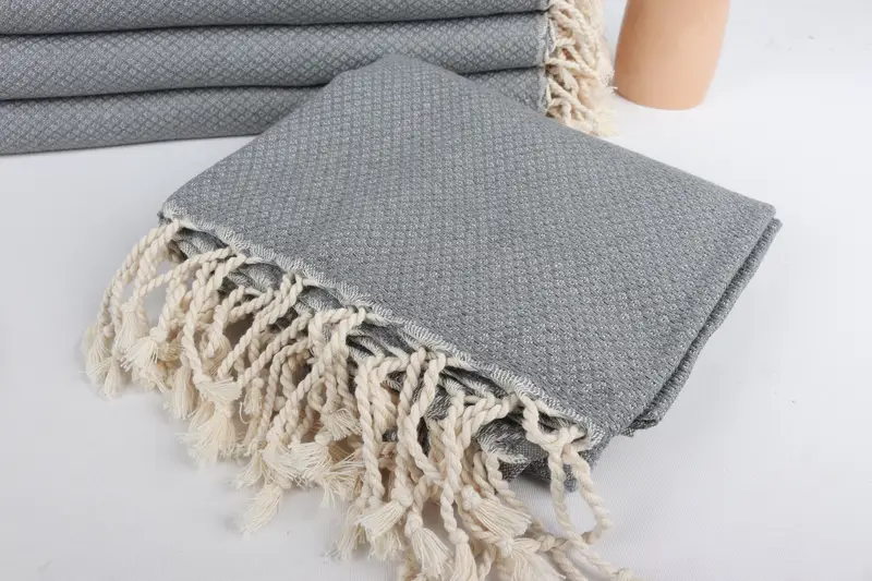 64x38 Cotton Geometric Towel, Wedding Gift For Bride, Monogram Turkish Towel, Hammam towel, Bachelorette Party Gifts For Bride, Embroidered Towel - 5
