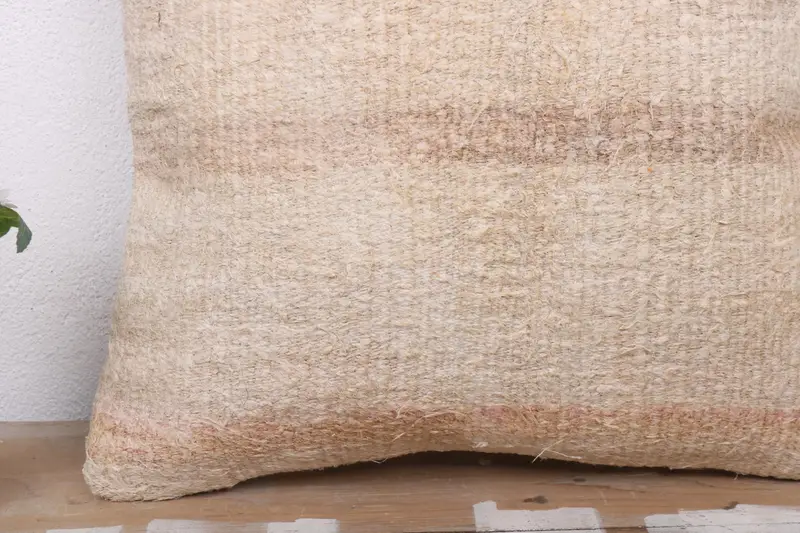 Cozy Throw Cushion, Pillow for Couch, Cushion Case, 18x18 Beige Cushion Cover, Vintage Kilim Throw Pillow, Indoor Cushion Case, Kilim Cushion Sham - 3