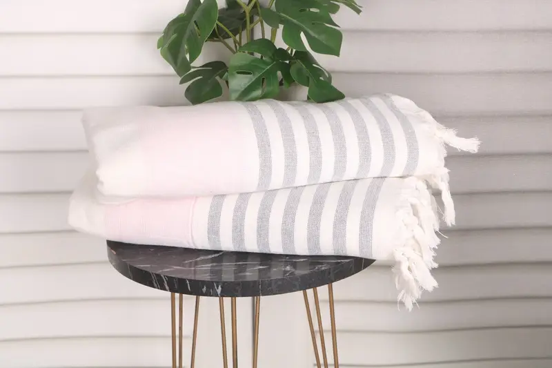 Personalized Hand Towel, Monogram Kitchen Towel, Small Bath Towels, Summer Gift, Personalized Turkish Towel, 36x18 Cotton Striped Terry Towel - 3