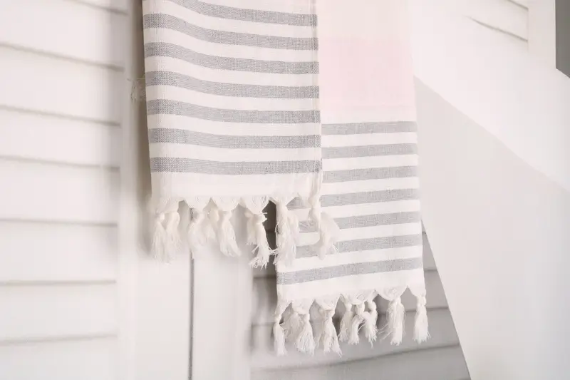 Personalized Hand Towel, Monogram Kitchen Towel, Small Bath Towels, Summer Gift, Personalized Turkish Towel, 36x18 Cotton Striped Terry Towel - 8