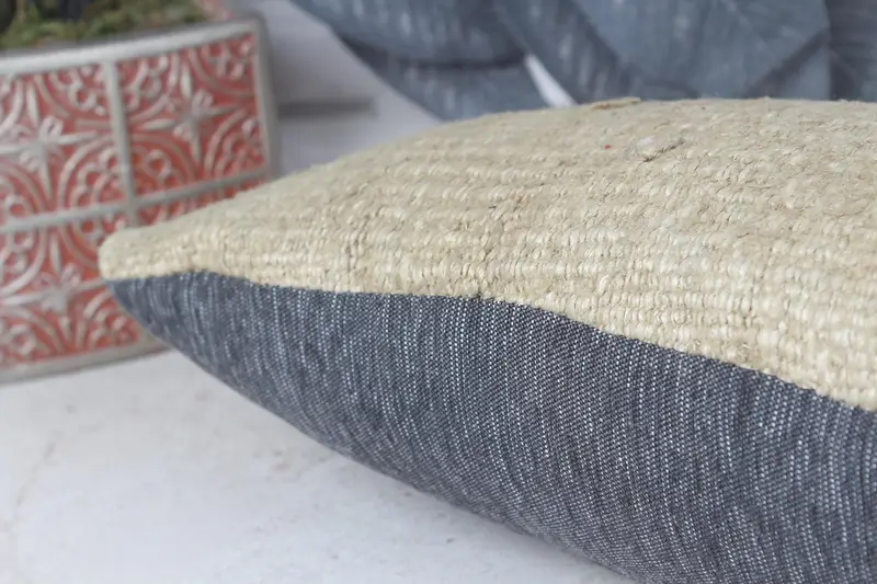 Turkish Pillow, Throw Kilim Pillow, Pillow Cover, Interior Designer Pillow, Tribal Pillow, Pattern Throw Cushion Cover, 8x16 Beige Cushion Cover - 7