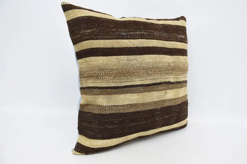 Vintage Kilim Throw Pillow, Handmade Kilim Cushion, Pillow Case, 28x28 Beige Pillow Sham, Shabby Chic Pillow Case, Kilim Pillow - 3