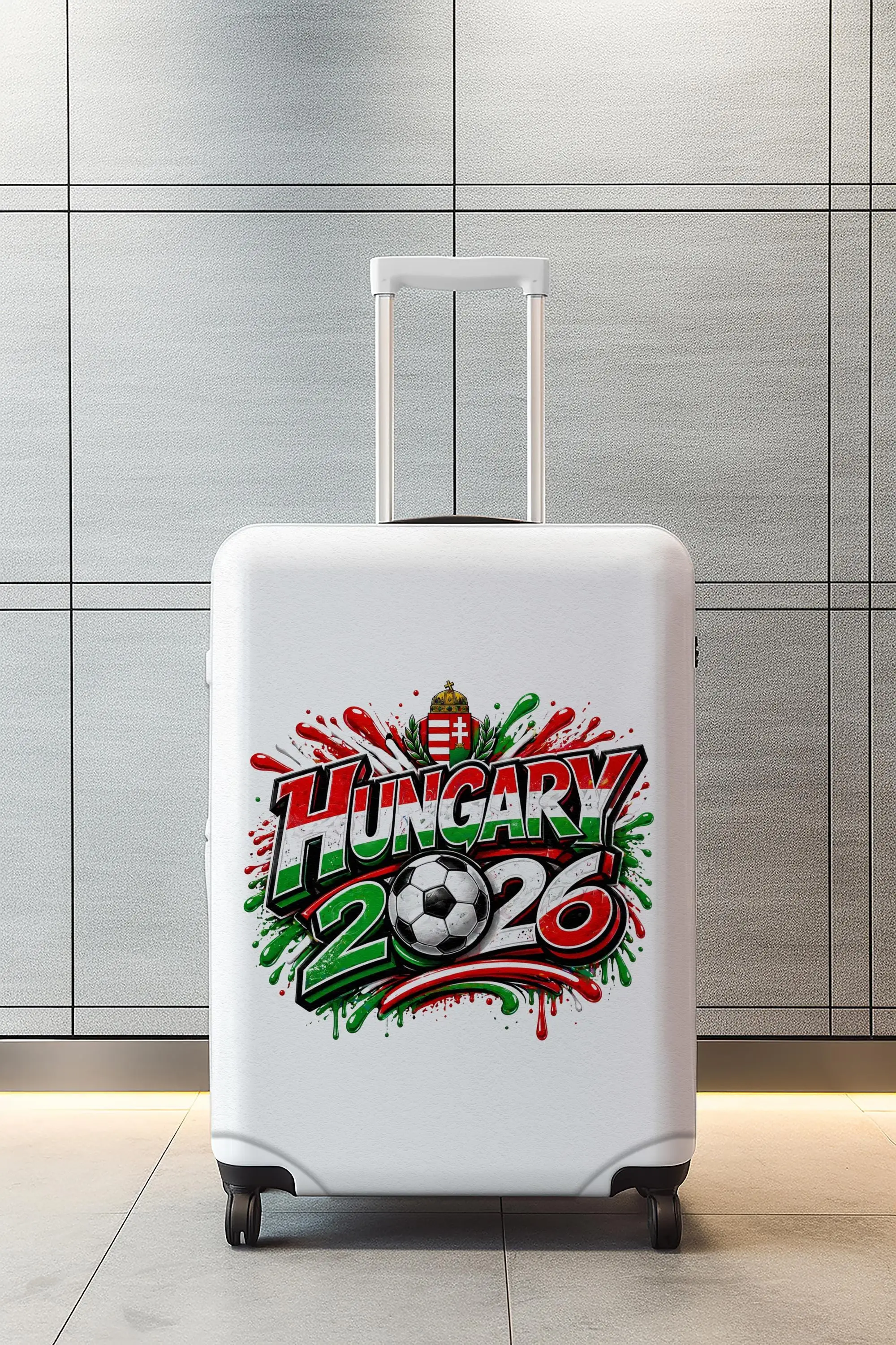 Ungarn-Fußball-Gepäckabdeckung, 2026-Fan-Kofferschutz mit auffälligem Sportdesign - 1