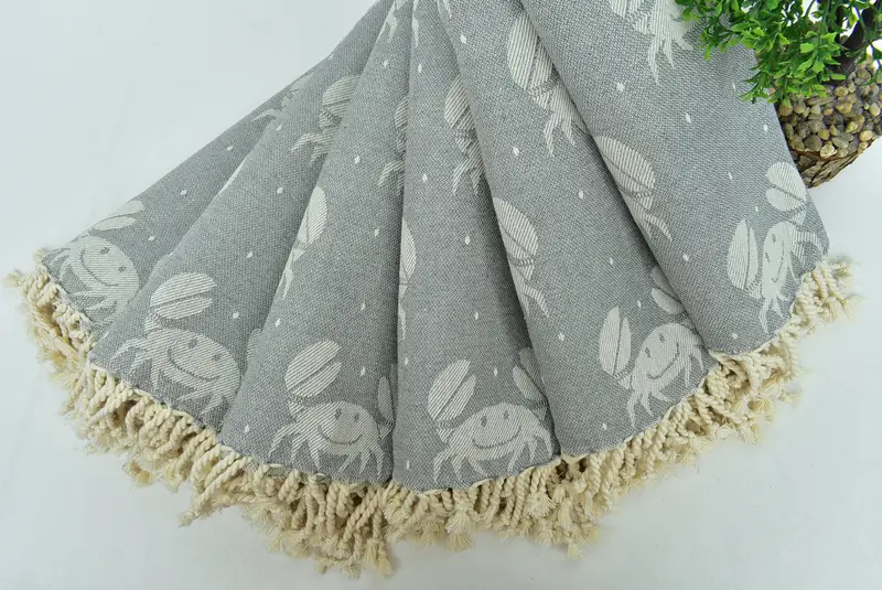 Halloween Gifts, Wedding Anniversary Gift, Turkish beach towel, Wedding Gifts Towel, Spa Towel, 68x40 Cotton Crab Design Towel, Lightweight towel - 4