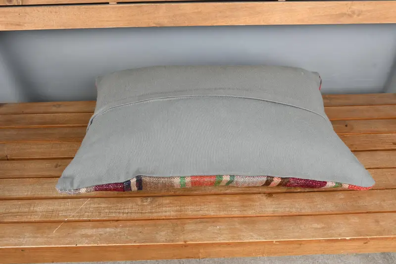 Decorative Pillow Case, Vintage Pillow, Ikat Pillow Case, 16x24 Beige Cushion Case, Aesthetic Pillow, Pillow Case, Boho Pillow, Kilim Cushion Sham - 5