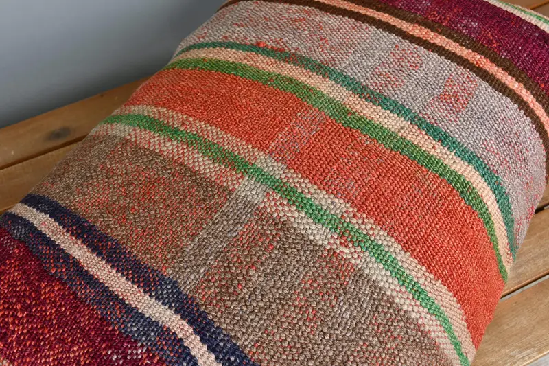 Decorative Pillow Case, Vintage Pillow, Ikat Pillow Case, 16x24 Beige Cushion Case, Aesthetic Pillow, Pillow Case, Boho Pillow, Kilim Cushion Sham - 4