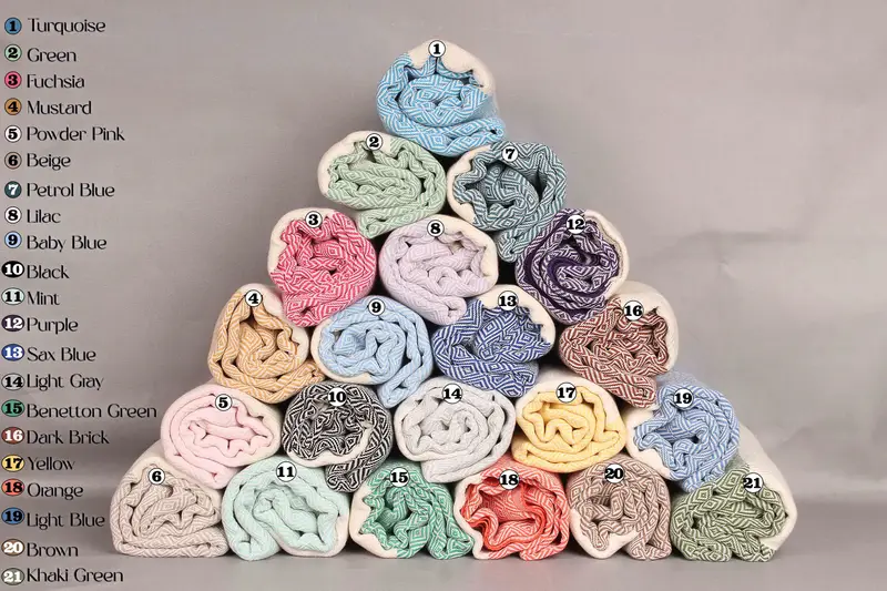 Personalized Turkish Beach Towel Organic Cotton Beige, 40x70 Inches