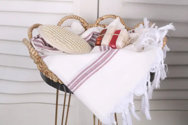 Housewarming Gift, Custom Towel Beach, 70x40 Cotton Striped Towel, Spa Towel, Valentines Day Gift, Bridesmaid Gift Towel, Best Friend Gift - 2