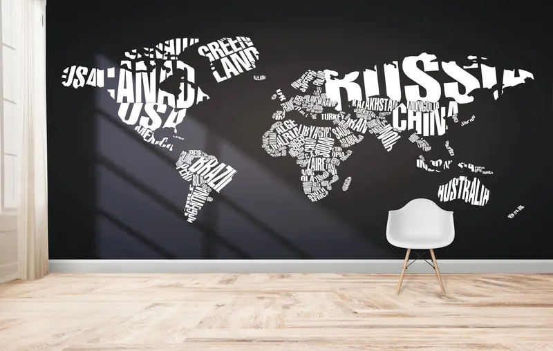 Elegante bedruckte Tapete: Moderne abstrakte Schwarz-Weiß-Karte