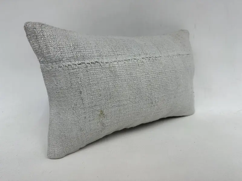 Turkish Pillow, Wholesale Cushion Cover, Handmade Kilim Cushion, Bolster Cushion, 12x20 Gray Cushion Cover, Turkish Kilim Pillow, Pillow Case - 3