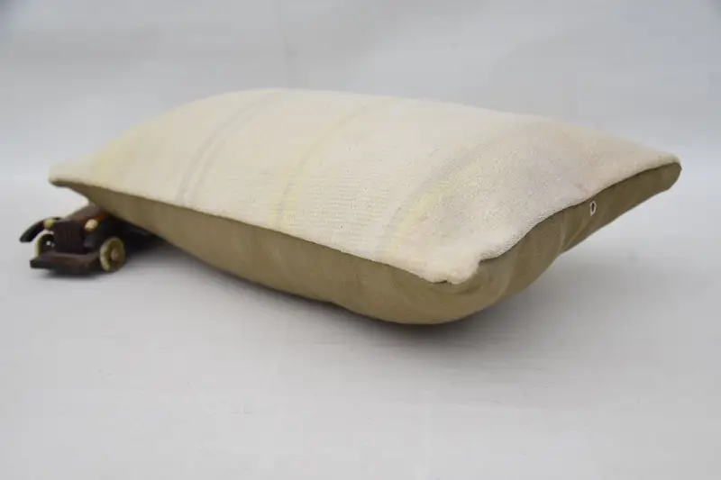 Toss Pillow Sham, Vintage Kilim Throw Pillow, Interior Designer Pillow, 12x20 Beige Pillow Sham, Cushion Cover, Vintage Pillow - 6