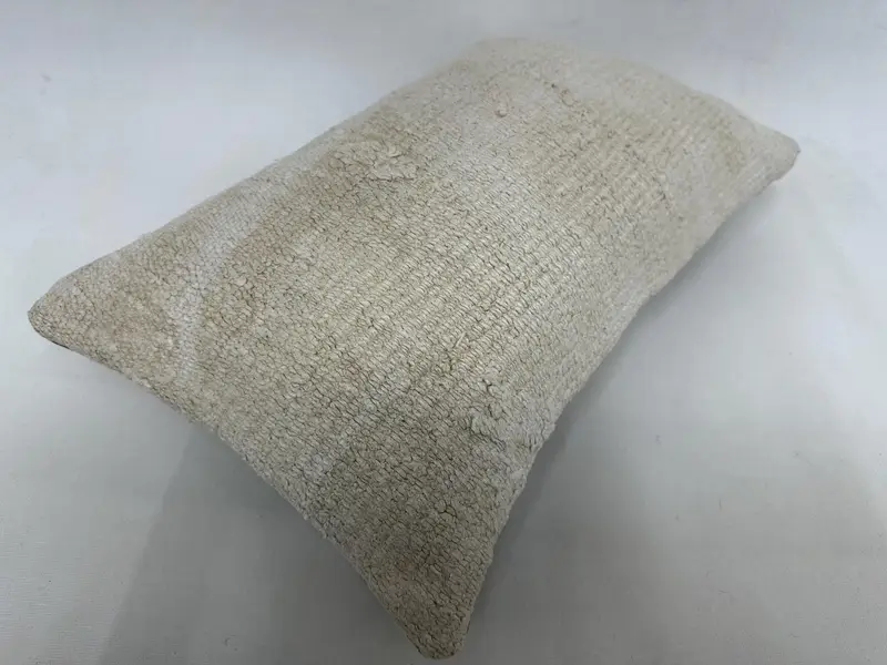 Vintage Kilim Throw Pillow, 12x20 Beige Cushion Cover, Boho Pillow Sham Cover, Cushion, Boho Pillow, Handwoven Pillow Cover Cushion Cover - 6