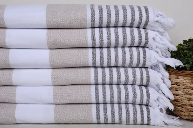 Embroidery Towel, 68x36 Cotton Striped Terry Towel, Quick-dry peshtemal, Beach towel, Bridesmaid Gift, Wedding Day Gift For Bride, Hammam Towel USA - 2