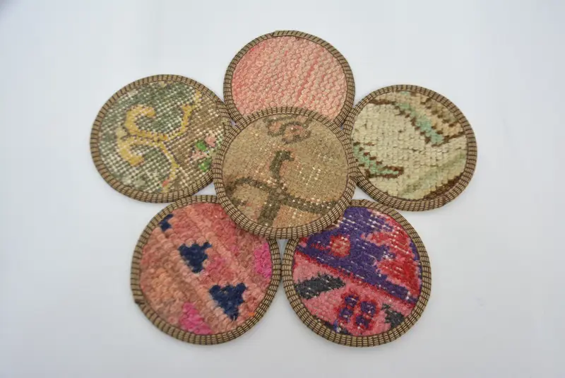 Conjunto de posavasos rosas y marrones, posavasos únicos de decoración del hogar Boho