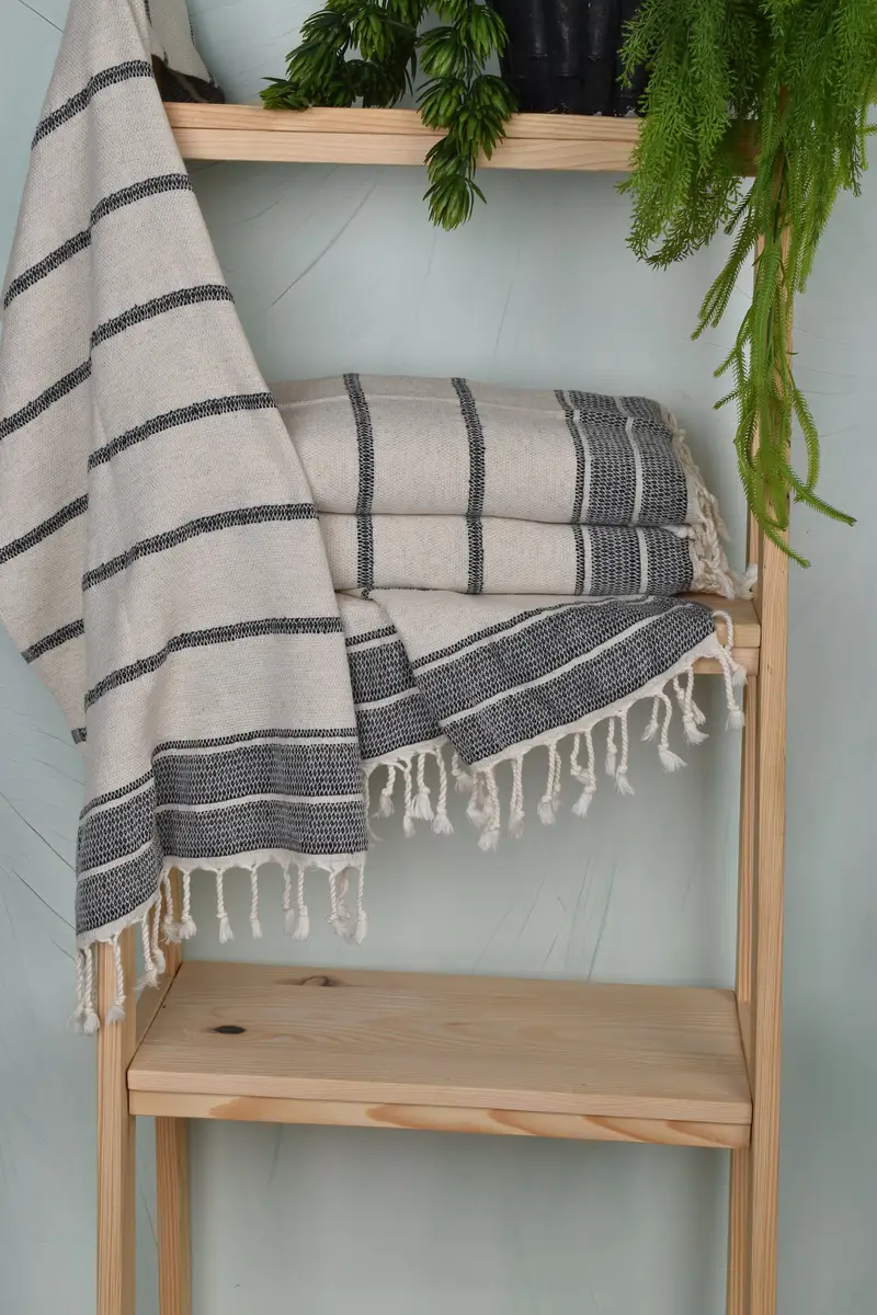 Bachelorette Party Gifts, 40x20 Linen Striped Towel, Spa Towel, Travel Towel, Custom Hand Towel, Turkish Towel Hand Towel, Personalized Hand Towel - 6