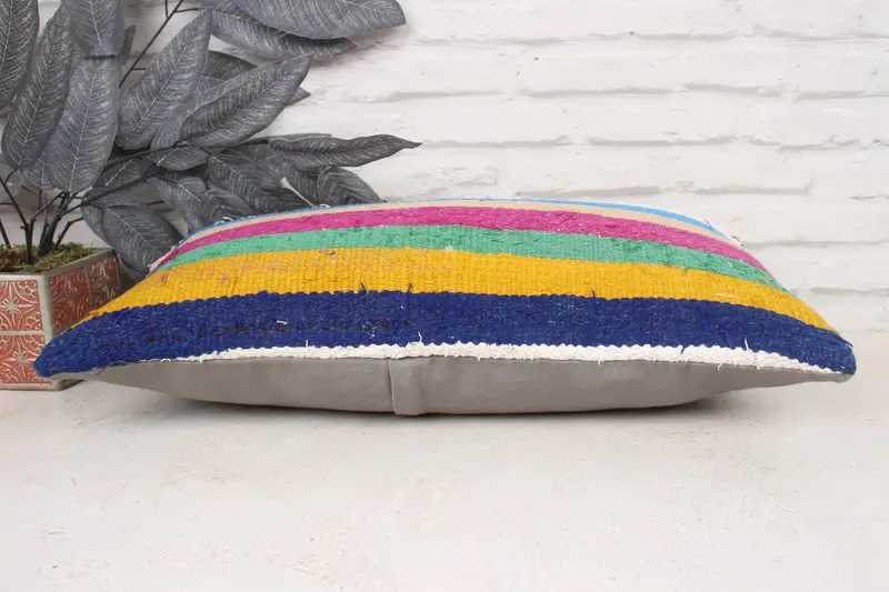 Outdoor Bolster Cushion Case, Cushion, Vintage Kilim Throw Pillow, 12x24 White Pillow Sham, Kilim Pillow Cover, Gift Pillow - 5
