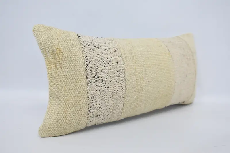 Vintage Pillow, 12x24 Beige Pillow, Natural Cushion, Cushion Cover, Car Cushion Cover, Kilim Pillow, Couch Cushion Cover, Interior Designer Pillow - 3