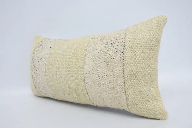 Vintage Pillow, 12x24 Beige Pillow, Natural Cushion, Cushion Cover, Car Cushion Cover, Kilim Pillow, Couch Cushion Cover, Interior Designer Pillow - 4