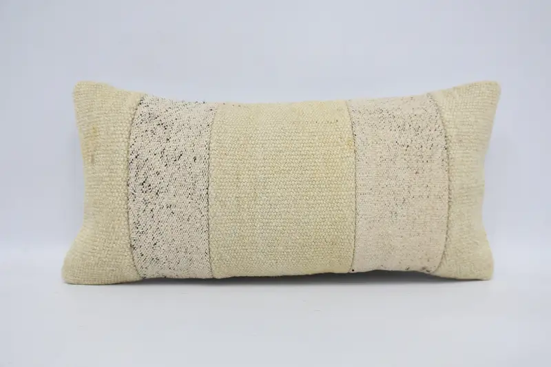 Vintage Pillow, 12x24 Beige Pillow, Natural Cushion, Cushion Cover, Car Cushion Cover, Kilim Pillow, Couch Cushion Cover, Interior Designer Pillow - 1